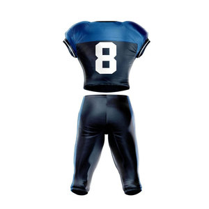 Maillot de football américain personnalisé pour femme, bleu marine, numéro 8, impression par sublimation, polyester respirant, haut d'uniforme - Product Image 2