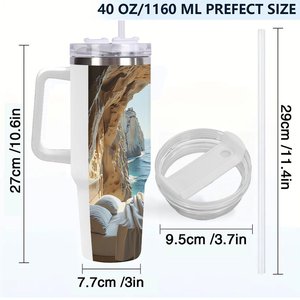 Custom <b>Insulated</b> Tumbler 40oz Stainless Steel Travel <b>Mug</b> With Handle For Outdoor Use - Product Image 4