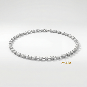 Collier pendentif élégant en diamant de laboratoire sur chaîne maillons plaqué or 14K/18K, design moderne et luxueux pour mariage, fête, anniversaire - Product Image 2