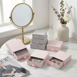 Boîte d'emballage de bijoux en velours avec tiroir à ruban vintage, durable et économique, pour boucles d'oreilles, colliers et bagues – Vente en gros - Product Image 6