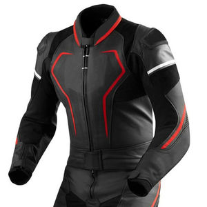 Traje de Motocicleta de Cuero Rojo y Blanco de Una Pieza para Hombre, Ropa Casual Personalizada, Impermeable, Personalizada OEM, Holgada - Product Image 6