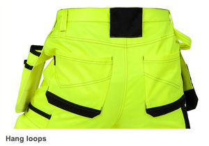 Ensemble de vêtements de travail haute visibilité jaune fluorescent avec veste réfléchissante, pantalon et genouillères imperméables - Product Image 3