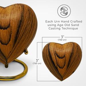 Handcrafted Wooden Heart Shape Memorial <b>Ash</b> Keepsake Urn Tribute Holder Designed With Elegant Secure Lid Closure - Product Image 4