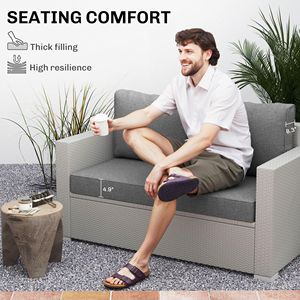 Cojines para Muebles de Patio de 2 Plazas con Funda Extraíble Resistente a la Decoloración - Cojines de Calidad para Exteriores - Product Image 4