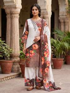 Traje Kurti Palazzo de algodón estampado tradicional para mujer con dupatta, conjunto de tres piezas, ropa étnica para colección de boutique y venta al por menor. - Product Image 3