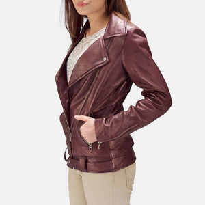 Women Genuine Style <b>Leather</b> Jacket Premium Luxury Fashion <b>High</b> Quality Oem Odm Factory Custom Fit Durable Construction - Product Image 2