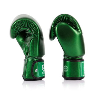 Gants de Muay Thai Fairtex en cuir véritable vert métallisé, très demandés, pour l'entraînement de kickboxing et de boxe, gants de sparring Muay Thai - Product Image 2