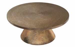 Table basse tendance en métal martelé fait main, style industriel, finition antique, meubles de salon - Product Image 6