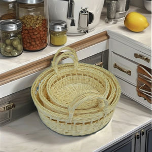 Hien Luong Co.: Cestas de Almacenamiento de Ratán Blanco Tejidas a Mano con Asas - Decoración Minimalista Multifuncional para Cocina y Oficina - Product Image 2