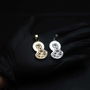 Colgante de Moissanita con Cabeza de Lobo Estilo Hip Hop, Chapado en Oro sobre Plata 925, Micro Pavé Brillante, Amuleto Animal Unisex para Fiestas - Product Image 2