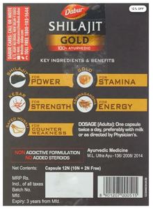 Dabur Shilajit Gold, 2 Cápsulas Gratis (equivalentes a 40), 10 Cápsulas + 2 Gratis, Precio Regular - Product Image 2