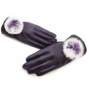 SalvaLeather Leather <b>Touch</b> <b>Screen</b> <b>Gloves</b> Wrist Length Silk Lined Winter Plain Style Daily Use Outdoor & Party Use - Product Image 2