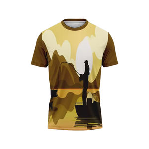 T-shirt de pêche à manches courtes en maille polyester, motif poisson, pour usage quotidien, fabrication neutre, collection 2026 - Product Image 1