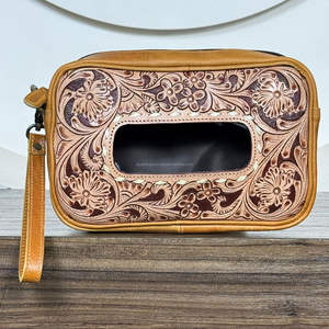 Distributeur de lingettes pour bébé en cuir de vache décoratif artisanal 2025, boîte à mouchoirs en cuir western travaillée à la main pour le salon et l'automobile - Product Image 5