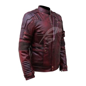 Chaqueta de Cuero Genuino para Hombre, Nueva, Elegante, Color Rojo Marrón Lavado, Corte Ajustado, Estilo Casual y Urbano, Impermeable, Reversible y Ecológica - Product Image 5
