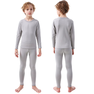 Ensemble de sous-vêtements thermiques pour enfants à motifs de dessins animés, vêtements isolants légers, export, côtelés, doux et extensibles, printemps - Product Image 4