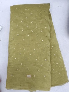 Tissue Organza Sequence Work Fabric 35 GSM 44 Inch Width Tissue Print Embroidery Material for Boutique Ethnic Wear - Product Image 6