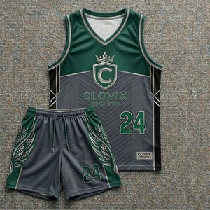Conjunto de Ropa de Baloncesto Juvenil de Dos Piezas con Estampado por Sublimación, Uniformes Personalizados con Nombre de Equipo, Marca Clovix Sport, Camiseta de Baloncesto - Product Image 1