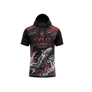 เสื้อฮู้ดน้ำหนักเบาแบบ OEM แขนครึ่งตัว ผลิตตามสั่ง ผ้าโพลีเอสเตอร์ สำหรับทีม ระบายอากาศได้ดี เสื้อกีฬา พิมพ์ลายได้ - Product Image 2