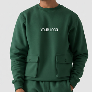 Nouvel Arrivage 2026 – Sweat-shirt Basique Homme 100% Coton Hiver Brodé avec Poches Cargo, Respirant, Coupe Oversize et Épaules Tombantes - Product Image 5