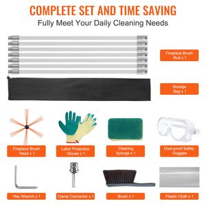 Kit per la Pulizia del Camino da 23 Piedi con 7 Aste in Nylon Rinforzato e Spazzola Ergonomica per Pulizia a 360 Gradi - Product Image 5