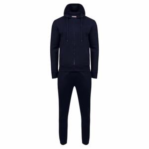 Custom Men Navy Blue <b>Zip</b> Up Hoodie Jogger Set Fleece Tracksuit 2 Piece Sportswear Casual Streetwear Training Suit Wholesale Men - Product Image 1