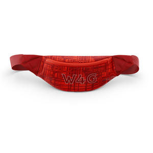 Sacs banane unisexes personnalisés en nylon, forme baril, avec logo floral imprimé, couleur unie, fermeture éclair - Product Image 3