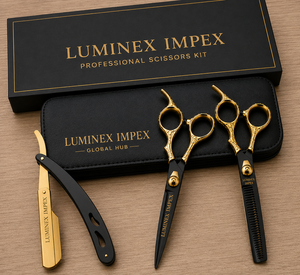 Navaja de Afeitar Recta Vintage Luminex Impex con Mango de Concha de Abulón y Acero al Carbono, Lista para Usar en Barberías y Salones - Product Image 1