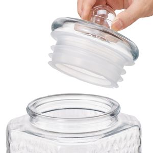 Set di 2 Dispenser per Bevande in Acciaio Inox da 1,5 Galloni con Supporto in Metallo, Erogatore di Succo in Vetro per Feste - Product Image 4