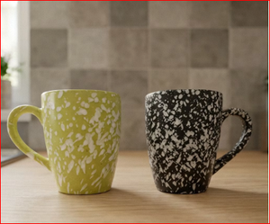 Tasses et bols en grès, Bol en porcelaine émaillée bleue, Bol de service en céramique, Tasse à collation créative émaillée pour la cuisine et la salle à manger - Product Image 4