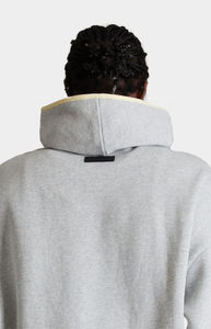 Ensemble jogging et sweat à capuche unisexe gris clair en polaire 100 % polyester brodé sur mesure, respirant et décontracté, coupe oversize, collection 2026 – Vente en gros - Product Image 4