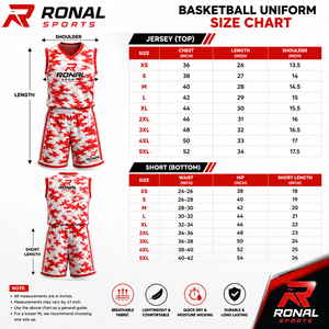 Conjunto de Uniforme de Baloncesto RONAL SPORTS, Camiseta sin Mangas con Estampado de Camuflaje Sublimado y Pantalones Cortos, Poliéster Transpirable, Unisex para Adultos - Product Image 6