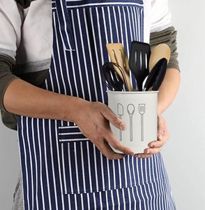 Porte-ustensiles de cuisine cylindrique, support de rangement minimaliste pour cuillères, spatules et fouets - Product Image 6