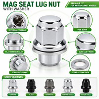 Mur Baut Roda Mag Seat dengan Washer Flat Seat Shank Style, Mur Roda Kustom OEM, Pengikat Otomotif