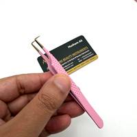 Pince à cils rose doré à 90 degrés en acier inoxydable pour extensions de cils – Prise en main parfaite et ferme – Instrument de beauté