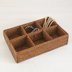 Tea bag condiment storage basket <b>caddy</b> cheapest price rattan divided baskets home <b>kitchen</b> accessories - Product Image 6