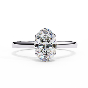 Bagues en diamant, bague de fiançailles, or massif 14 carats, diamant de laboratoire 2,5 carats, taille ovale et taille brillant rond, collection de bijoux en diamant. - Product Image 2