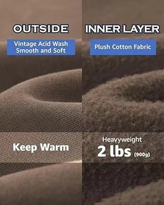 Vente en gros de molleton épais OEM avec doublure en coton et sweat à capuche en molleton pour les marques de streetwear américaines, faible MOQ - Product Image 6
