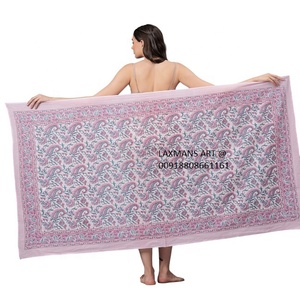 Pareo de diseñador de pareos para mujer con diseños mixtos de algodón estampados de colores sólidos para ropa de playa al por mayor de India - Product Image 4