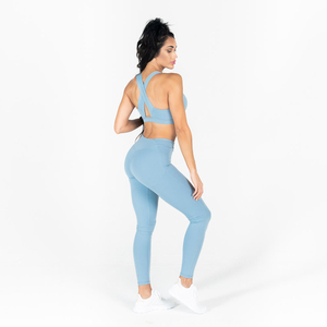 Customized Seamless Sports <b>Bra</b> High Waist Leggings Workout Gym Fitness Running Yoga Sets 2 Piece Set Women Yoga Set - Product Image 3