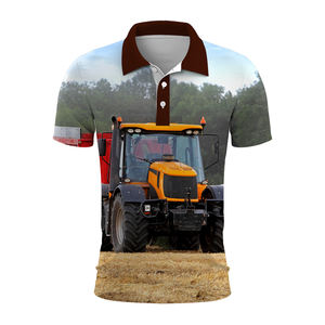 Men's Polo Shirts Collar <b>Fastened</b> with 3 <b>Snaps</b> Elastic Cuffs Short Sleeve Polyester Cotton Casual Customized Logo Printing - Product Image 1