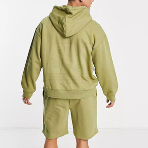 Ensemble de sweat-shirts en molleton français de haute qualité pour hommes, tissu doux au toucher, ensemble de vêtements de sport décontractés et tendance pour hommes - Product Image 2
