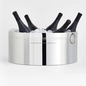 Cubo enfriador de vino de champán antiguo de latón, bañera decorativa de gran capacidad para bebidas, enfriador de vino con impresión de logotipo personalizado, estilo Vintage - Product Image 5