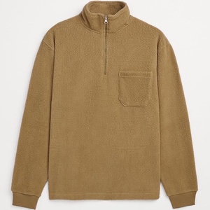 Nouveau design – Sweat-shirt chaud en sherpa avec demi-fermeture éclair, col montant, capuche et poche poitrine – Idéal pour l'hiver - Product Image 4