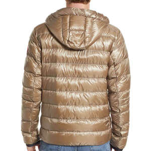 Veste matelassée à capuche dorée pour homme, coupe-vent, fermeture éclair sur le devant, manteau d'hiver décontracté, couleur unie, rembourrage en polyester, coupe ajustée - Product Image 2