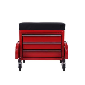 Rolling Tool Chest <b>Stool</b> with 3 Drawers, <b>Padded</b> Cushion Seat, Tool Tray & Swivel Casters Mechanic Seat OEM Vietnam GAPGAR024 - Product Image 5