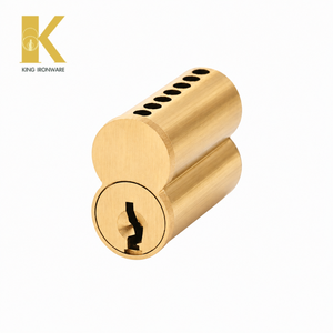 Cylindres de serrure à plusieurs options de cannelures, laiton satiné, cannelure à 7 broches R SFIC pour la sécurité des bâtiments commerciaux - Product Image 1