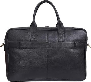 Elegante Maletín de Cuero Genuino Vintage para Portátil, Bolso Negro Suave, Resistente al Agua, Anti-Robo, Diseño Portátil - Product Image 1