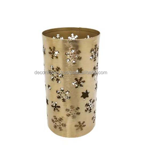 Charmant métal décoratif maison luxe votive argent avec feuille d'or fini bougeoir votif fait à la main - Product Image 2