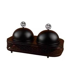 Bol à dattes en métal noir de qualité supérieure en forme de lune, bol décoratif de luxe pour dattes et fruits secs, idéal pour la table de l'iftar du Ramadan - Product Image 5